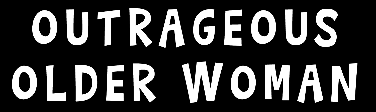 Outrageous Older Woman Vinyl Sticker, Window Cling or Magnet in UV Laminate Coating - Custom Bumper Sticker, Vinyl Sticker, or Magnet