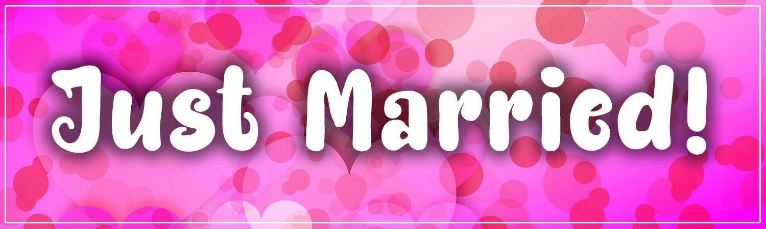 Just Married Vinyl Sticker, Window Cling or Magnet in UV Laminate Coating - Custom Bumper Sticker, Vinyl Sticker, or Magnet