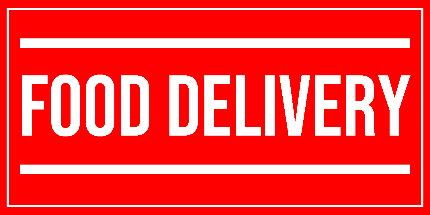 Food Delivery Vinyl Sticker, Window Cling or Magnet in UV Laminate Coating - Custom Bumper Sticker, Vinyl Sticker, or Magnet