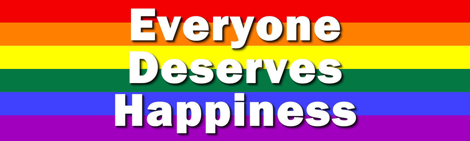 Everyone Deserves Happiness Vinyl Sticker, Window Cling or Magnet in UV Laminate Coating - Custom Bumper Sticker, Vinyl Sticker, or Magnet
