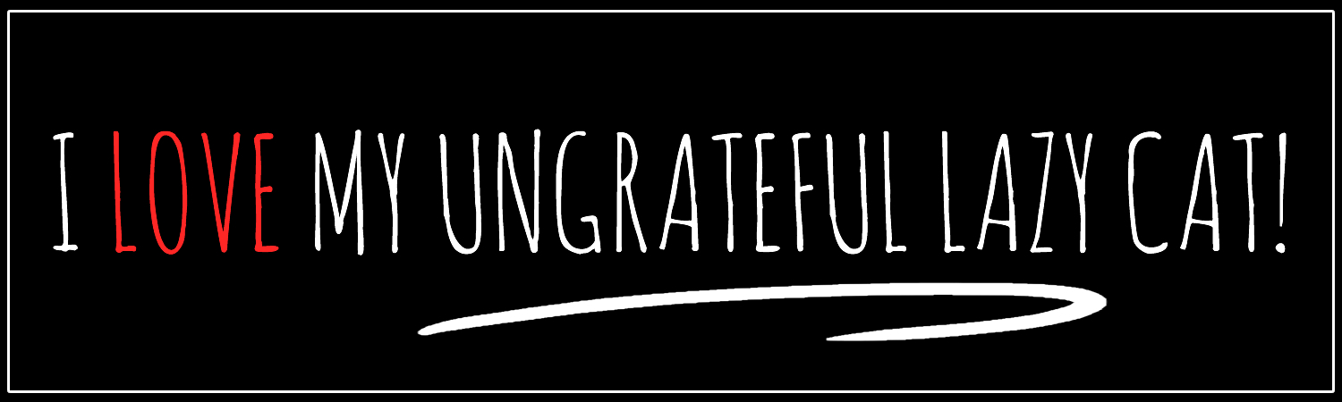 I Love My Ungrateful Lazy Cat Vinyl Sticker, Window Cling or Magnet in UV Laminate Coating - Custom Bumper Sticker, Vinyl Sticker, or Magnet