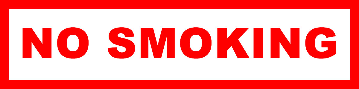 No Smoking Vinyl Sticker, Window Cling or Magnet in UV Laminate Coating - Custom Bumper Sticker, Vinyl Sticker, or Magnet