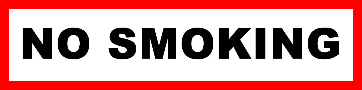 No Smoking Vinyl Sticker, Window Cling or Magnet in UV Laminate Coating - Custom Bumper Sticker, Vinyl Sticker, or Magnet