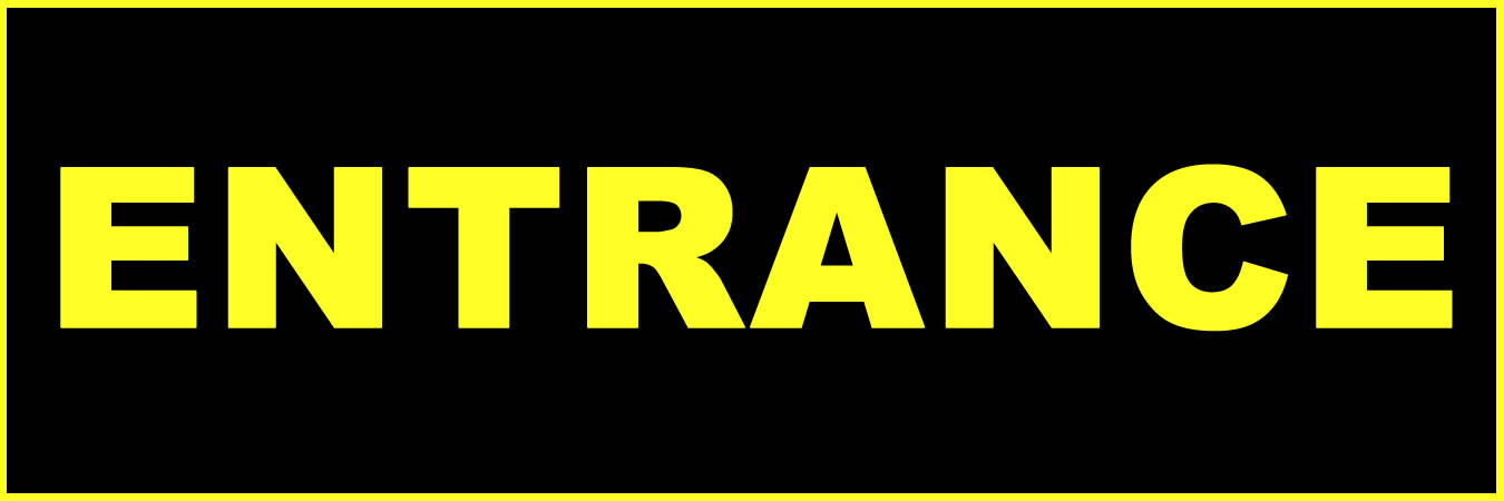 Entrance Vinyl Sticker, Window Cling or Magnet in UV Laminate Coating - Custom Bumper Sticker, Vinyl Sticker, or Magnet