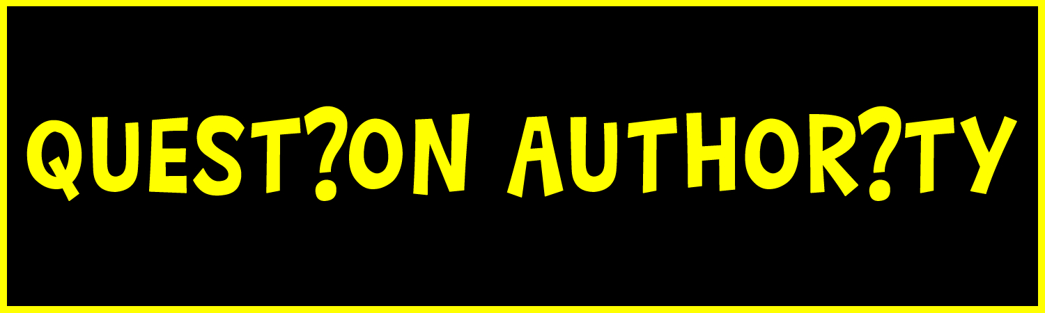 Question Authority Custom Vinyl Bumper Sticker, Window Cling or Magnet in UV Laminate Coating - Custom Bumper Sticker, Vinyl Sticker, or Magnet