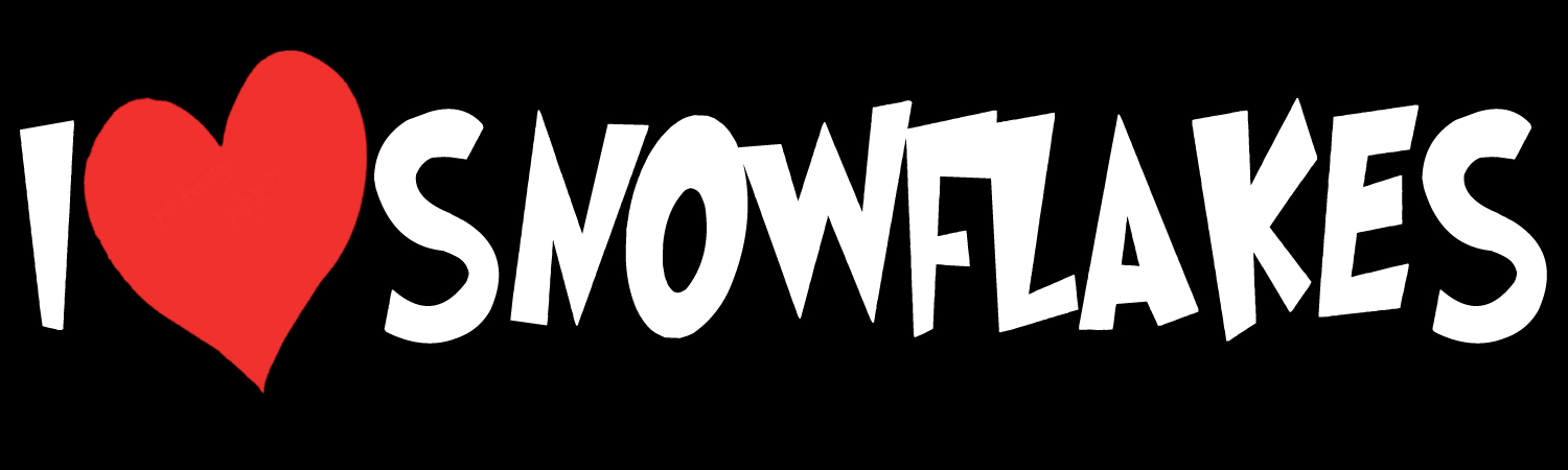 I Love Snowflakes Custom Vinyl Bumper Sticker, Window Cling or Magnet in UV Laminate Coating - Custom Bumper Sticker, Vinyl Sticker, or Magnet