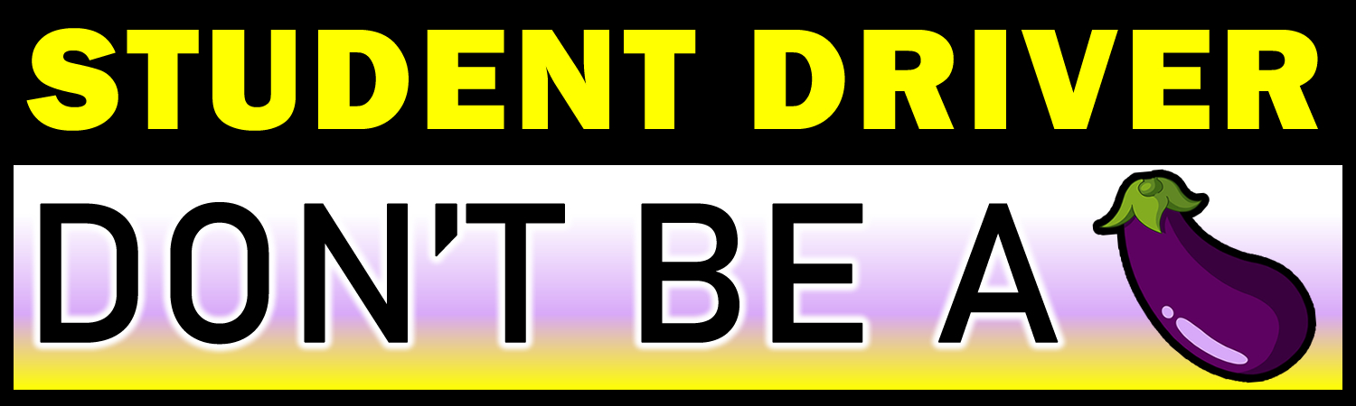 Student Driver Dont Be A Vinyl Bumper Sticker, Window Cling or Bumper Sticker Magnet in UV Laminate Coating - Custom Bumper Sticker, Vinyl Sticker, or Magnet