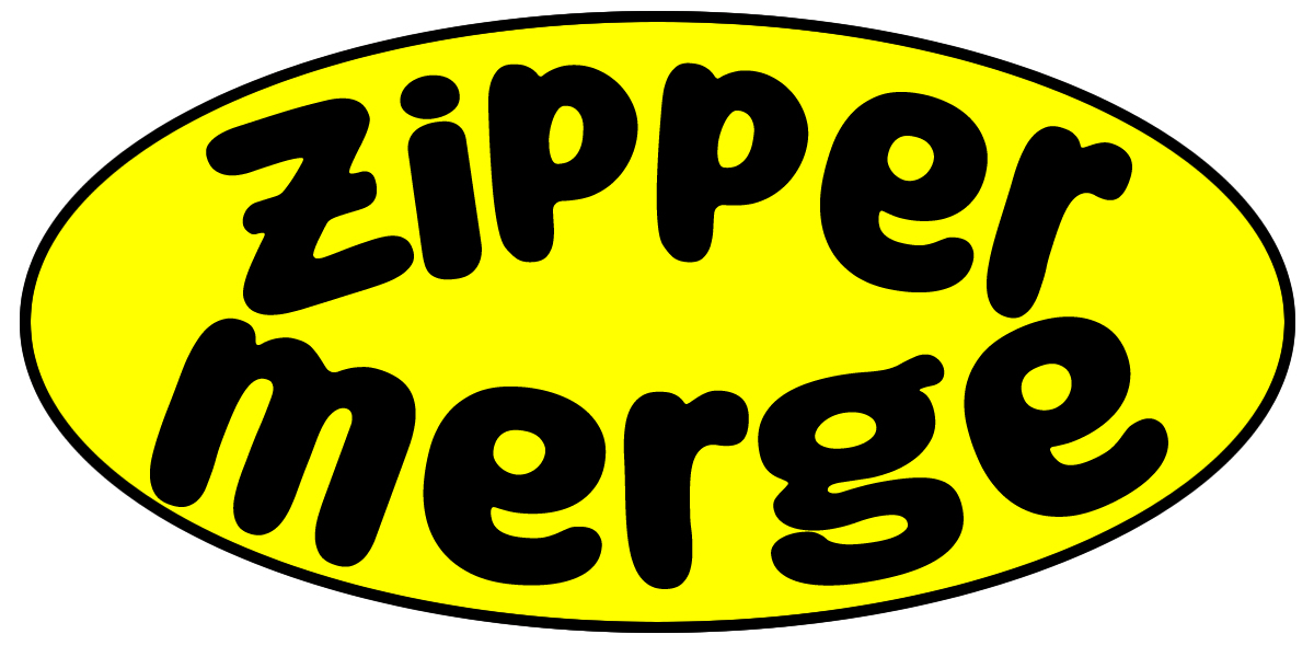 Zipper Merge Oval Vinyl Bumper Sticker, Window Cling or Bumper Sticker Magnet in UV Laminate Coating - Custom Bumper Sticker, Vinyl Sticker, or Magnet