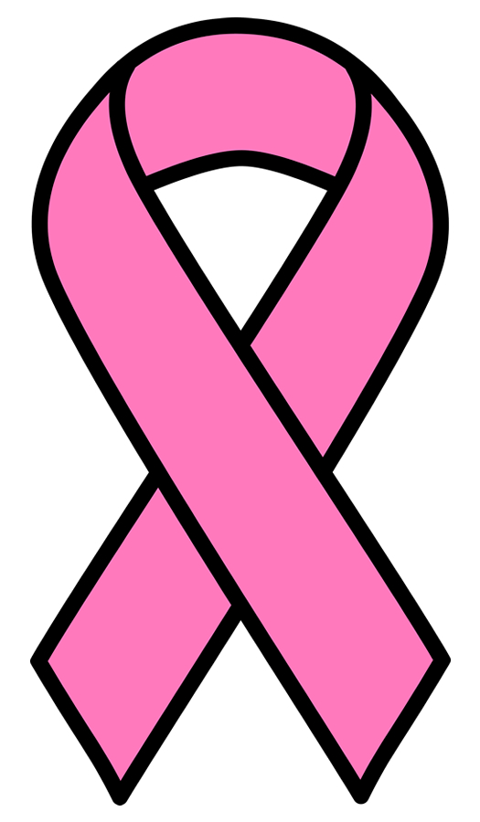 Cancer Ribbon Pink Vinyl Bumper Sticker, Window Cling or Bumper Sticker Magnet in UV Laminate Coating - Custom Bumper Sticker, Vinyl Sticker, or Magnet