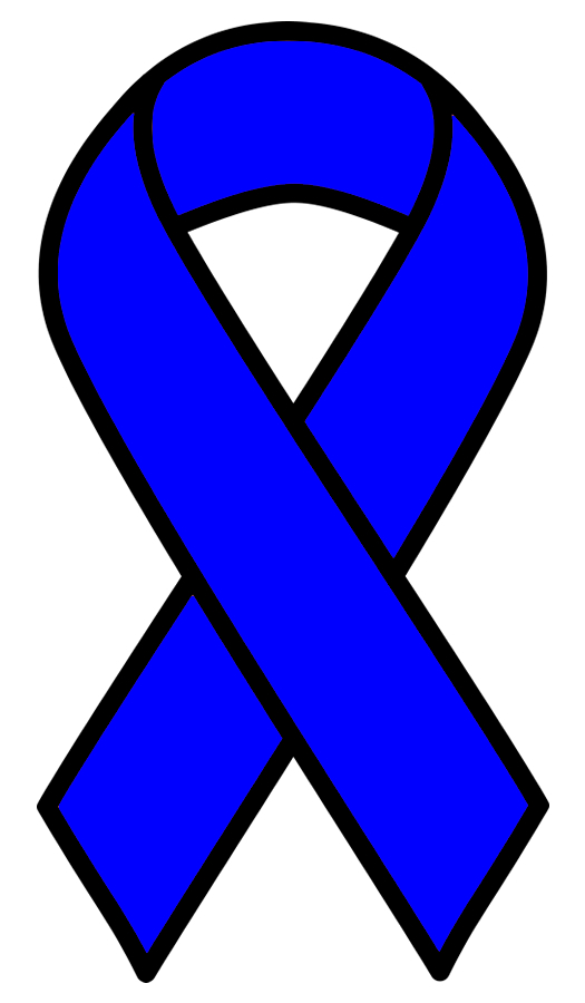 Cancer Ribbon Blue Vinyl Bumper Sticker, Window Cling or Bumper Sticker Magnet in UV Laminate Coating - Custom Bumper Sticker, Vinyl Sticker, or Magnet