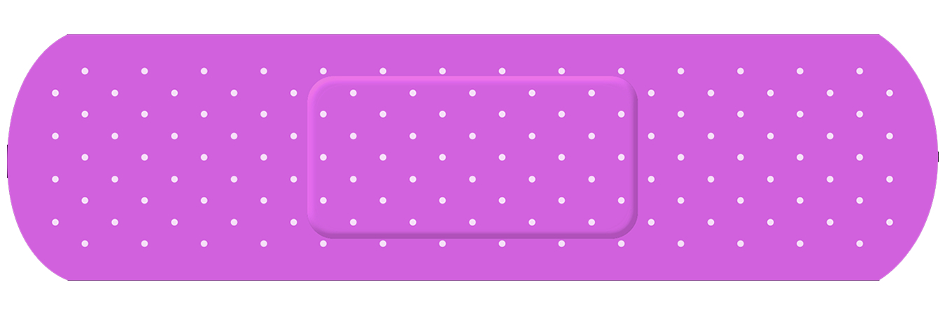 Bandage Purple Vinyl Bumper Sticker, Window Cling or Bumper Sticker Magnet in UV Laminate Coating - Custom Bumper Sticker, Vinyl Sticker, or Magnet