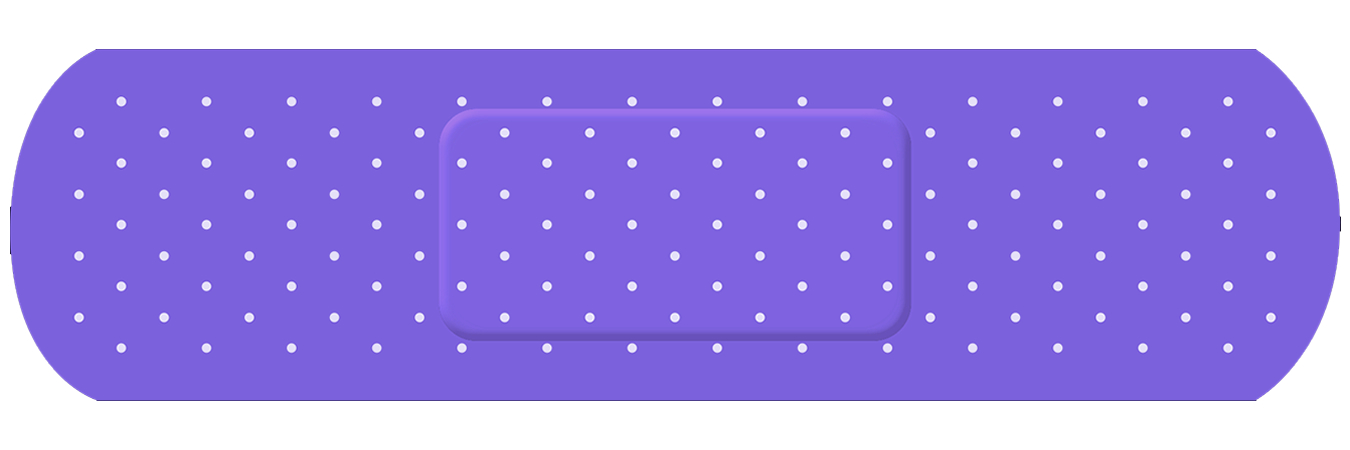 Bandage Purple Vinyl Bumper Sticker, Window Cling or Bumper Sticker Magnet in UV Laminate Coating - Custom Bumper Sticker, Vinyl Sticker, or Magnet