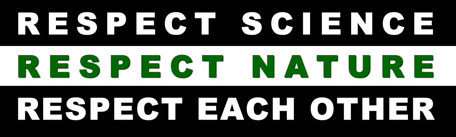 Respect Science Respect Nature Respect Each Other Vinyl Bumper Sticker, Window Cling or Bumper Sticker Magnet in UV Laminate Coating - Custom Bumper Sticker, Vinyl Sticker, or Magnet