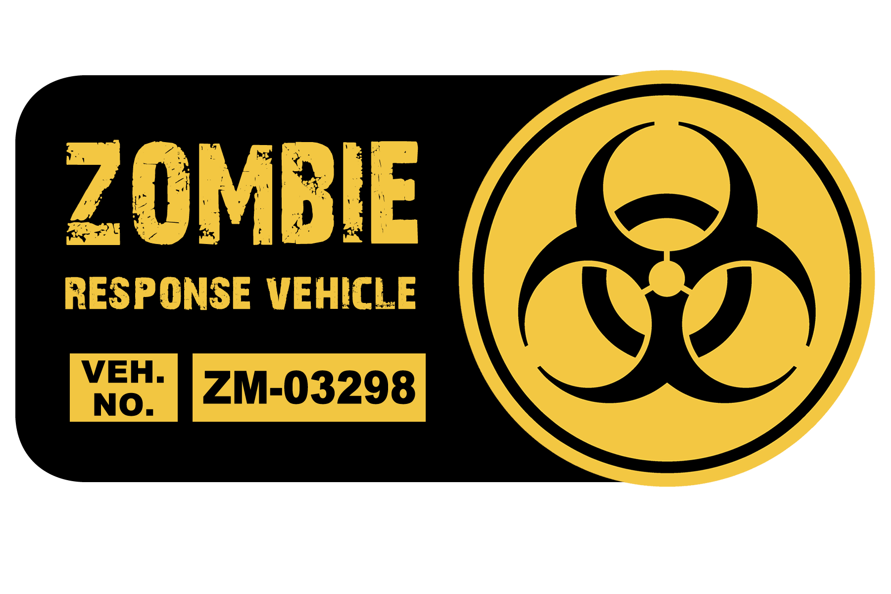 Zombie Response Vehicle Vinyl Bumper Sticker, Window Cling or Bumper Sticker Magnet in UV Laminate Coating - Custom Bumper Sticker, Vinyl Sticker, or Magnet