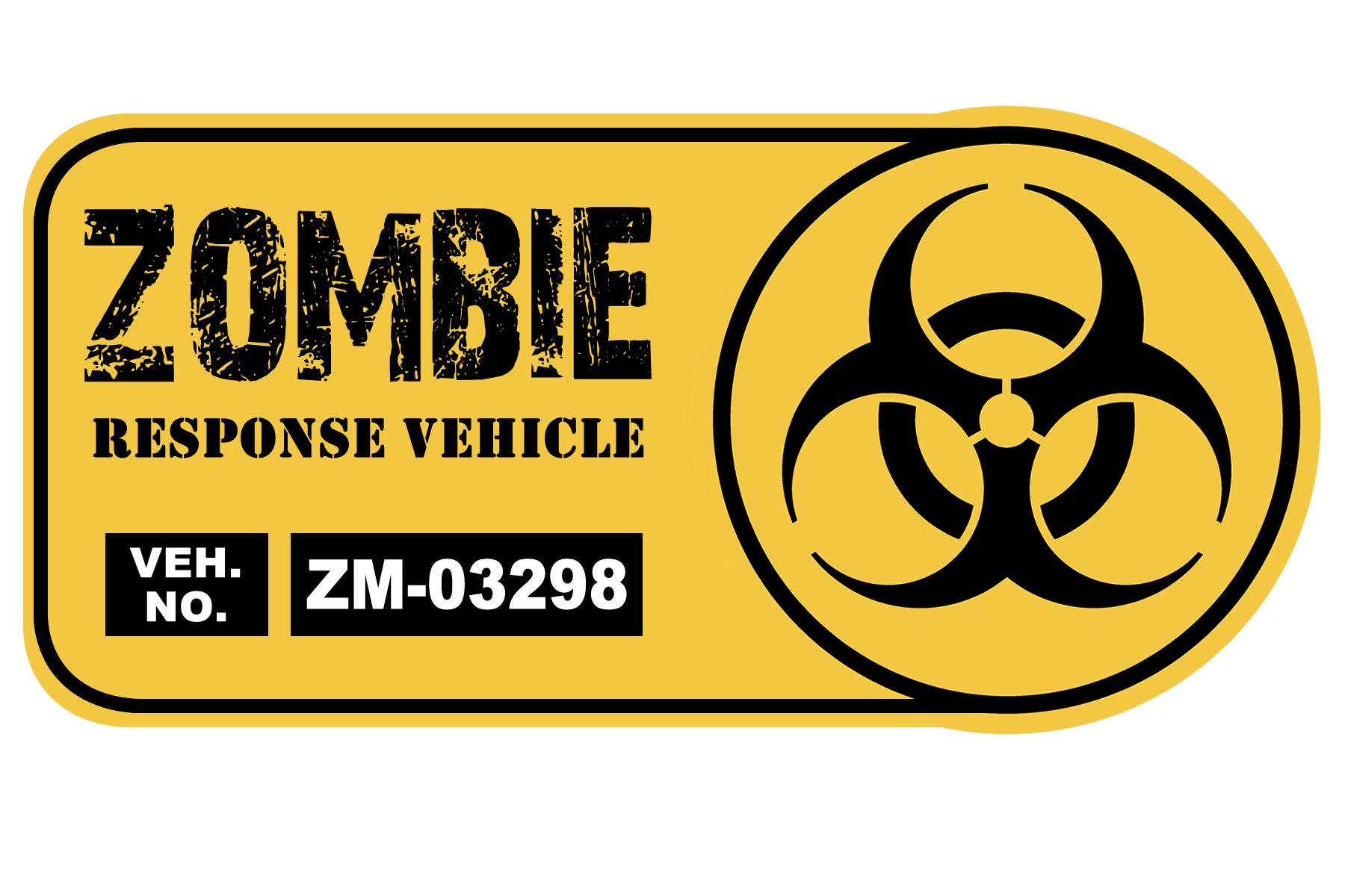 Zombie Response Vehicle Vinyl Bumper Sticker, Window Cling or Bumper Sticker Magnet in UV Laminate Coating - Custom Bumper Sticker, Vinyl Sticker, or Magnet