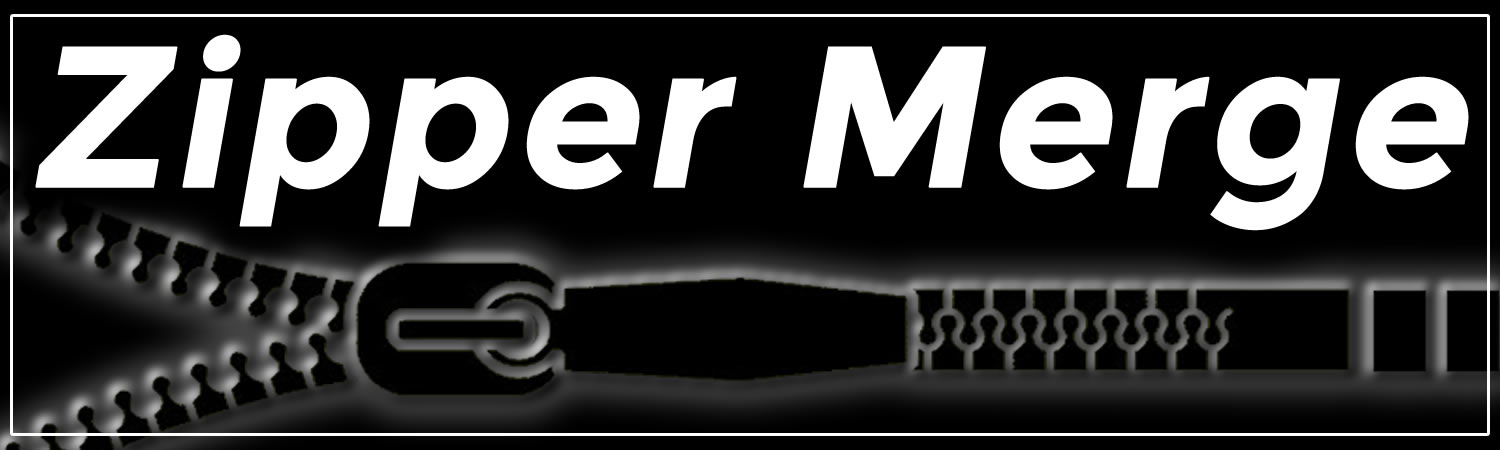 Zipper Merge Vinyl Bumper Sticker, Window Cling or Bumper Sticker Magnet in UV Laminate Coating - Custom Bumper Sticker, Vinyl Sticker, or Magnet