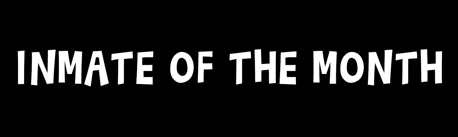Inmate Of The Month Vinyl Bumper Sticker, Window Cling or Bumper Sticker Magnet in UV Laminate Coating - Custom Bumper Sticker, Vinyl Sticker, or Magnet