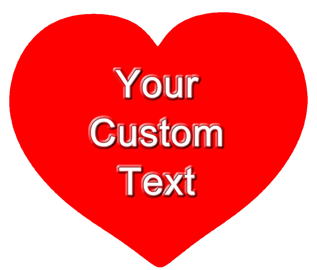 Custom Text Heart Sticker  Magnet or Window Cling - Custom Bumper Sticker, Vinyl Sticker, or Magnet