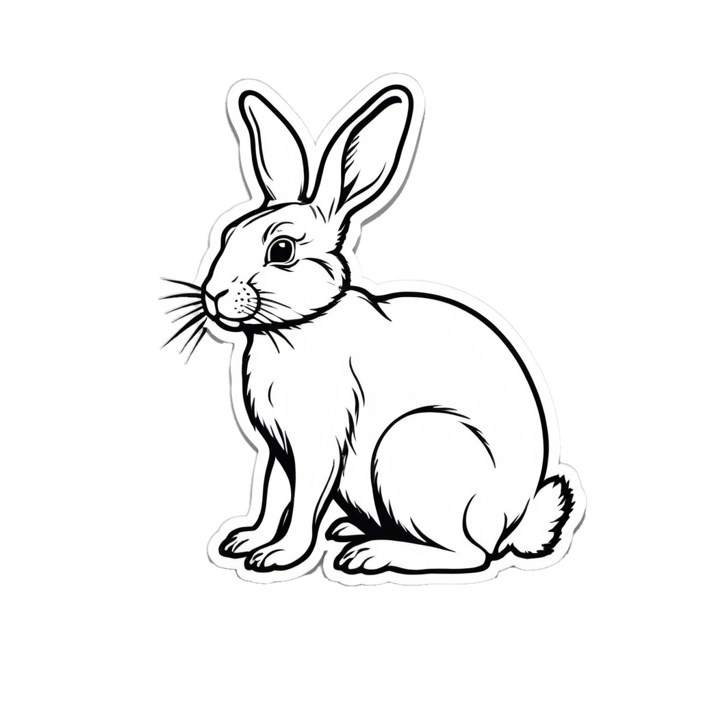 Rabbit Vinyl Bumper Sticker  Window Cling or Bumper Sticker Magnet in UV Laminate Coating - Custom Bumper Sticker, Vinyl Sticker, or Magnet