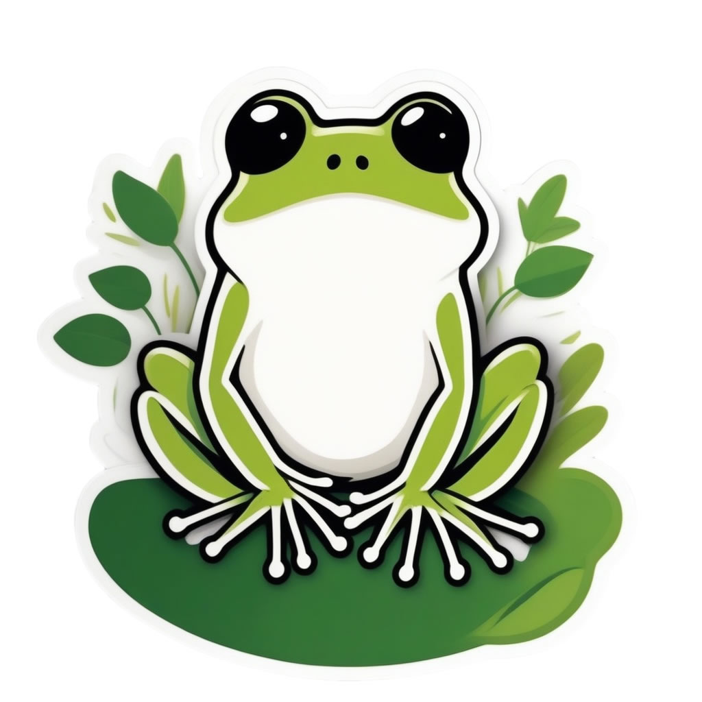 Frog Vinyl Bumper Sticker  Window Cling or Bumper Sticker Magnet in UV Laminate Coating - Custom Bumper Sticker, Vinyl Sticker, or Magnet