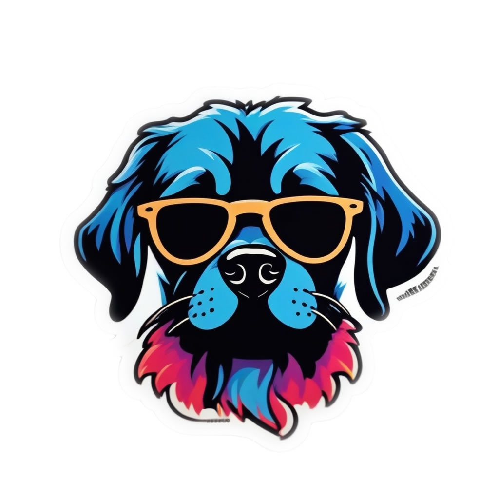 Cool Dog Vinyl Bumper Sticker  Window Cling or Bumper Sticker Magnet in UV Laminate Coating - Custom Bumper Sticker, Vinyl Sticker, or Magnet