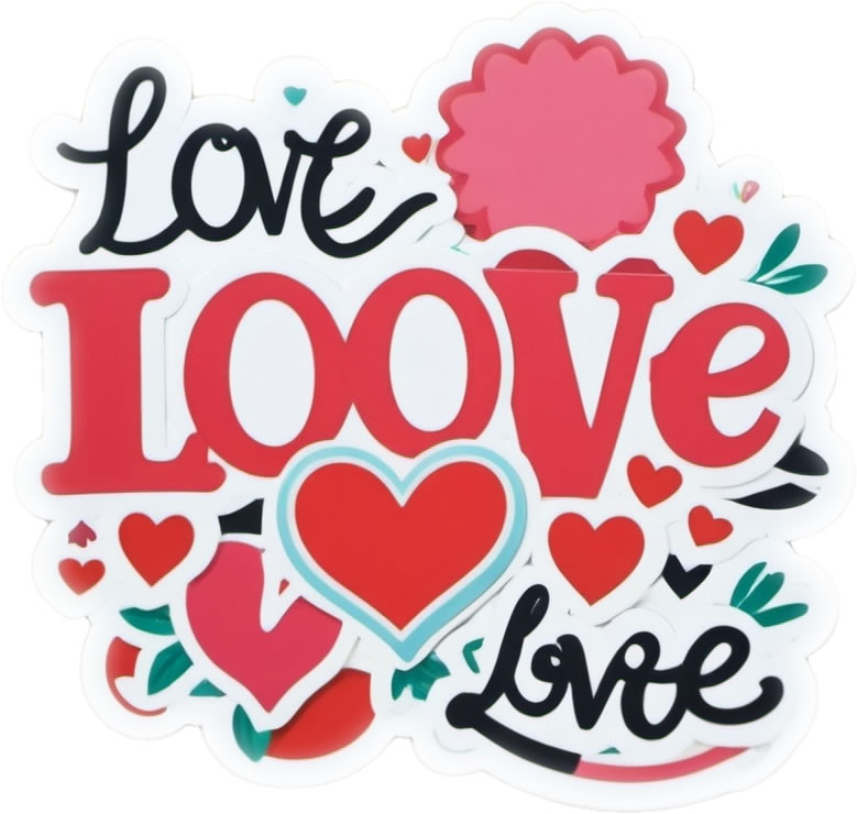 Love Vinyl Bumper Sticker  Window Cling or Bumper Sticker Magnet in UV Laminate Coating - Custom Bumper Sticker, Vinyl Sticker, or Magnet