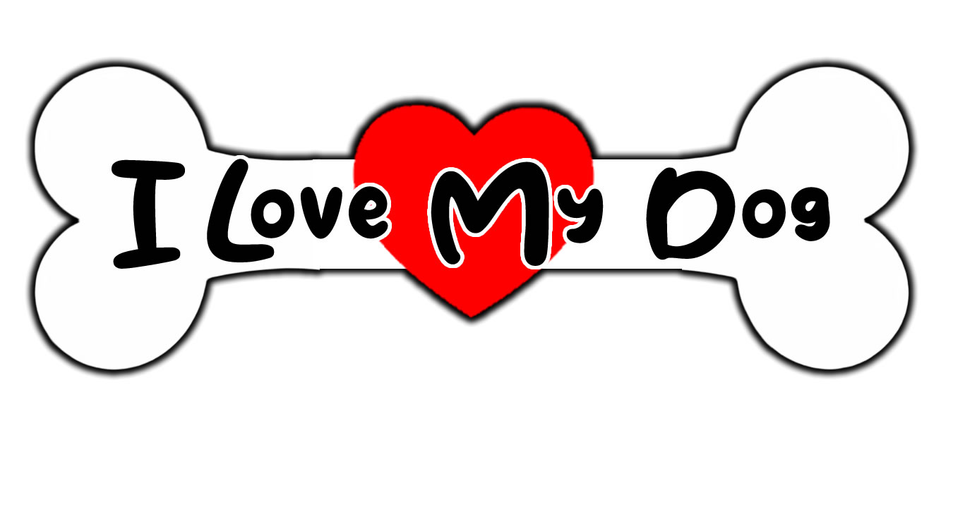 I Love my Dog Vinyl Bumper Sticker  Window Cling or Bumper Sticker Magnet in UV Laminate Coating - Custom Bumper Sticker, Vinyl Sticker, or Magnet