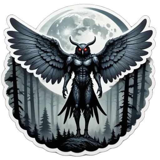 Mothman Sticker Magnet - Custom Bumper Sticker, Vinyl Sticker, or Magnet