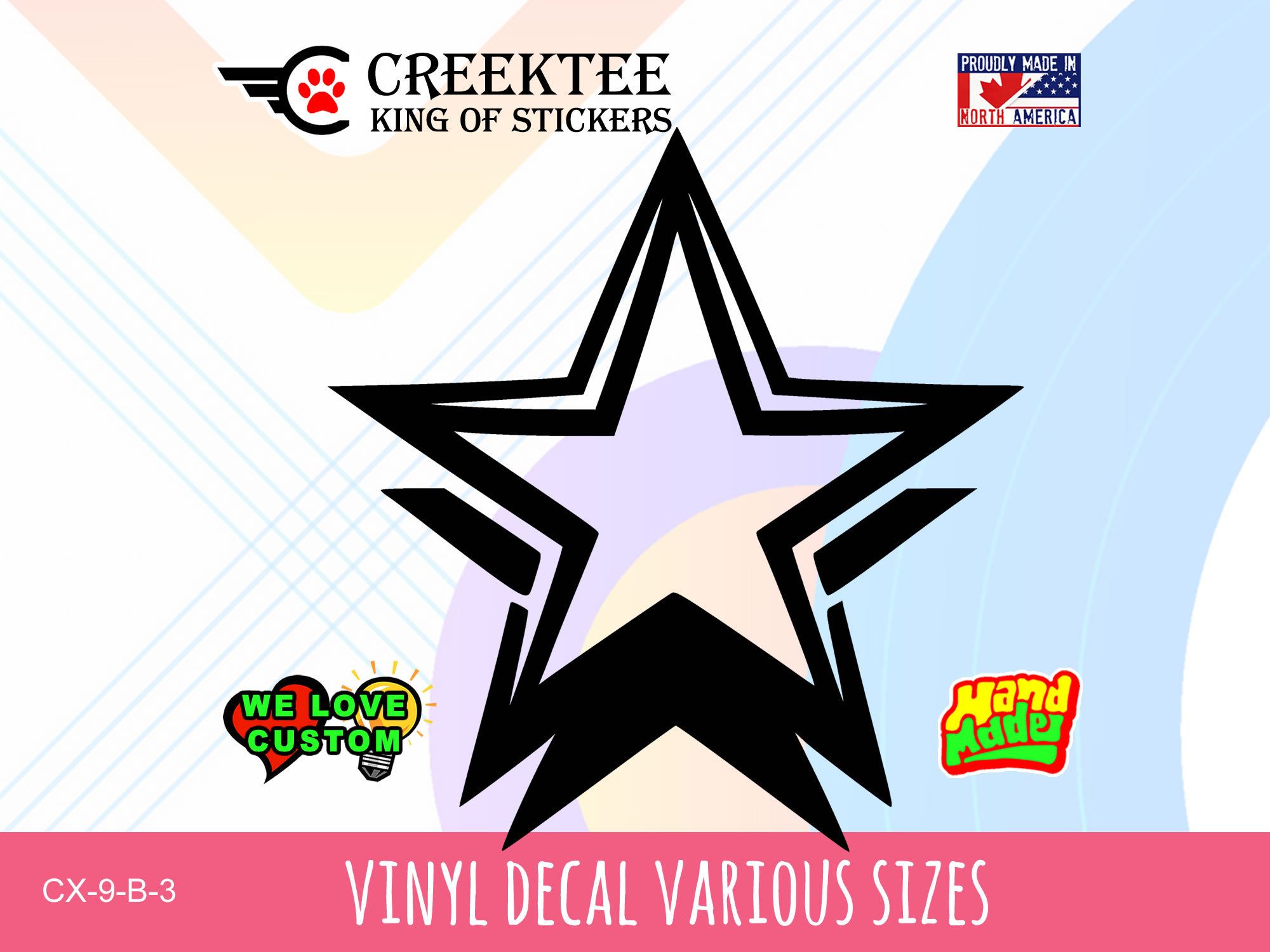 Star Outline Vinyl Decal Various Sizes - Custom Bumper Sticker, Vinyl Sticker, or Magnet