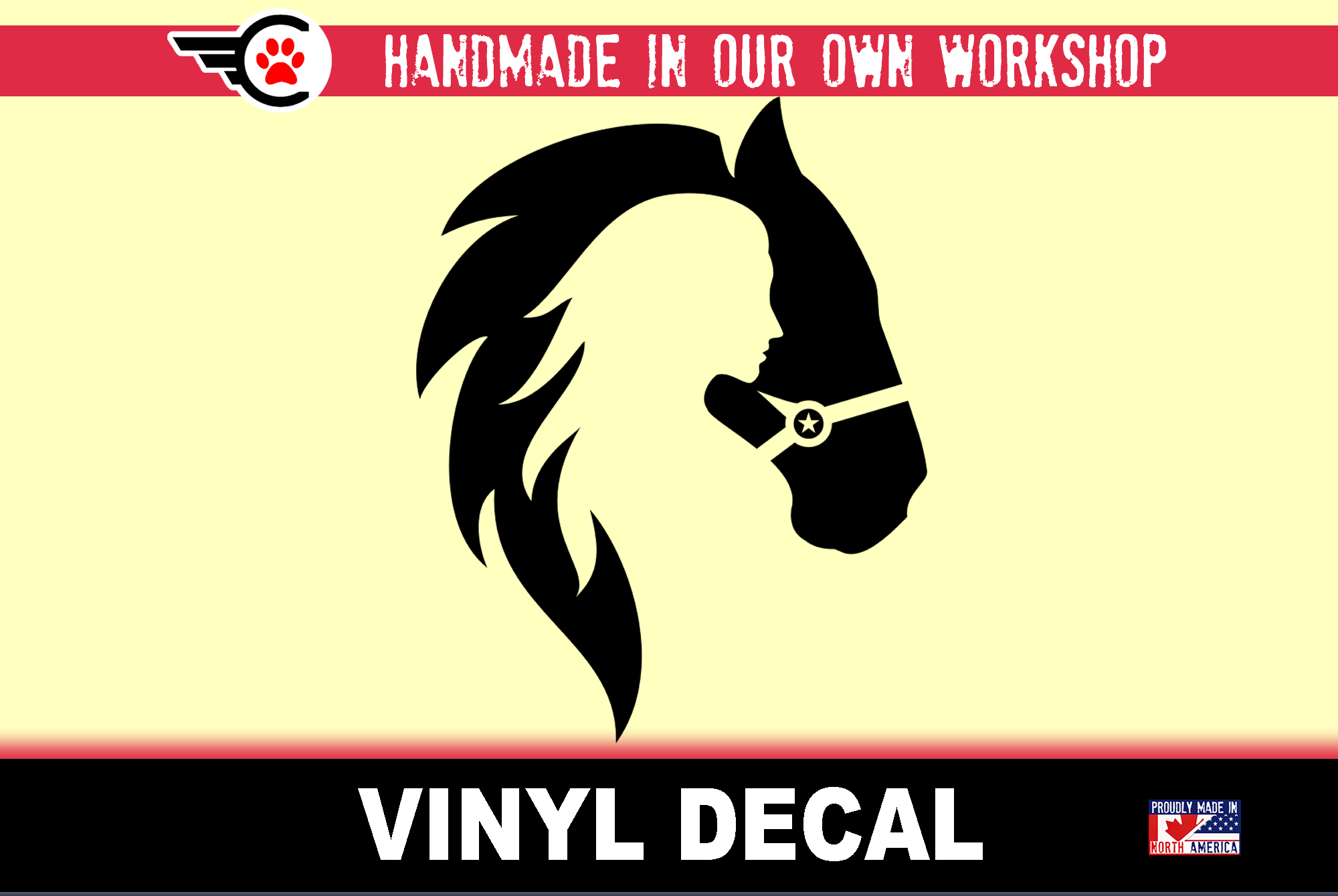 Woman and Horse Vinyl Decal In Various Colors  Chrome Colors and Various Sizes - Custom Bumper Sticker, Vinyl Sticker, or Magnet