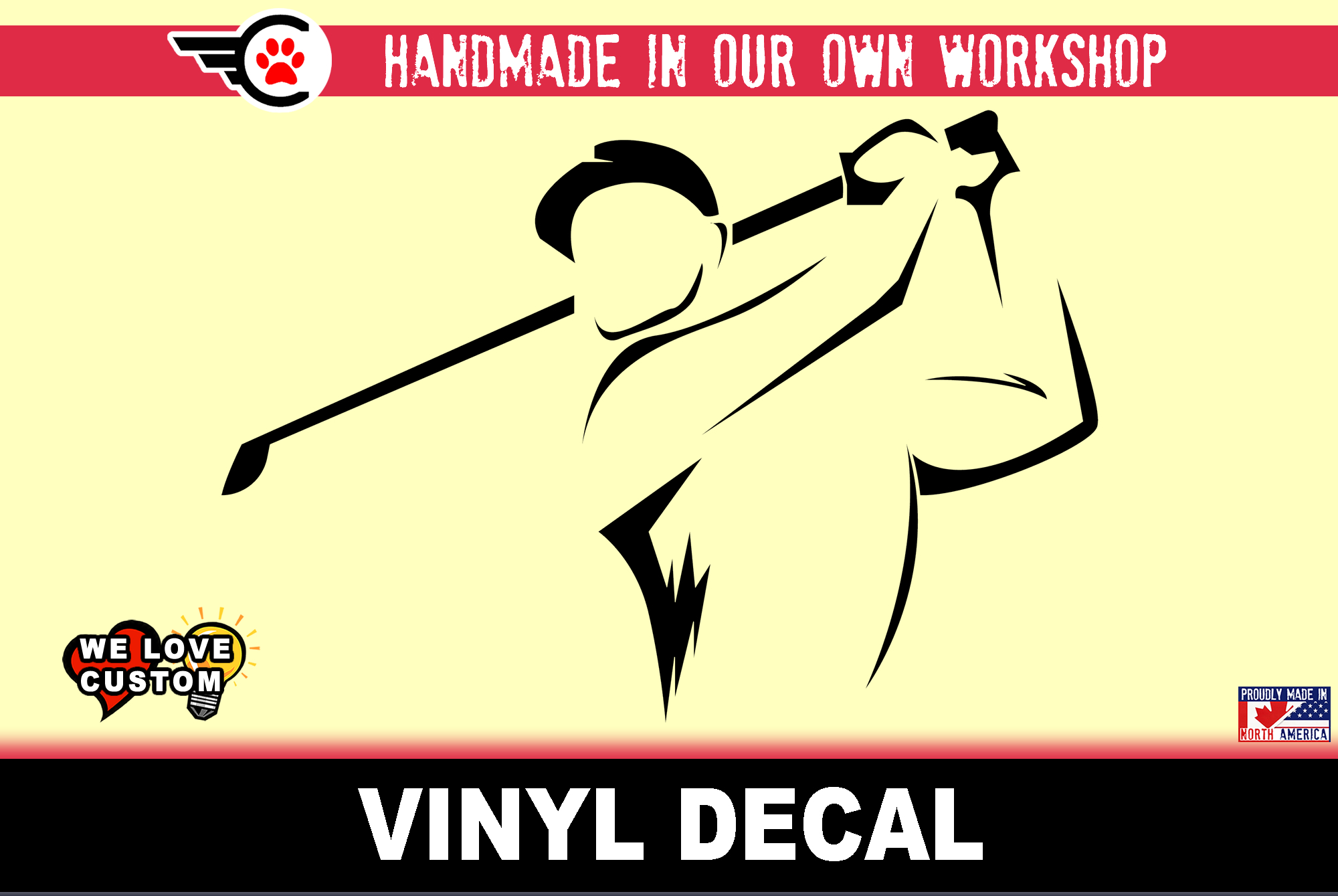 Golfing Vinyl Decal In Various Colors  Chrome Colors and Various Sizes - Custom Bumper Sticker, Vinyl Sticker, or Magnet