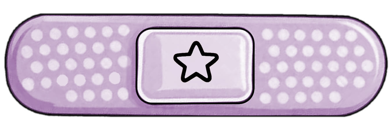 Purple Bandaid Die Cut Vinyl Sticker  Window Cling or Magnet with Laminate Coating in Various Sizes - Custom Bumper Sticker, Vinyl Sticker, or Magnet