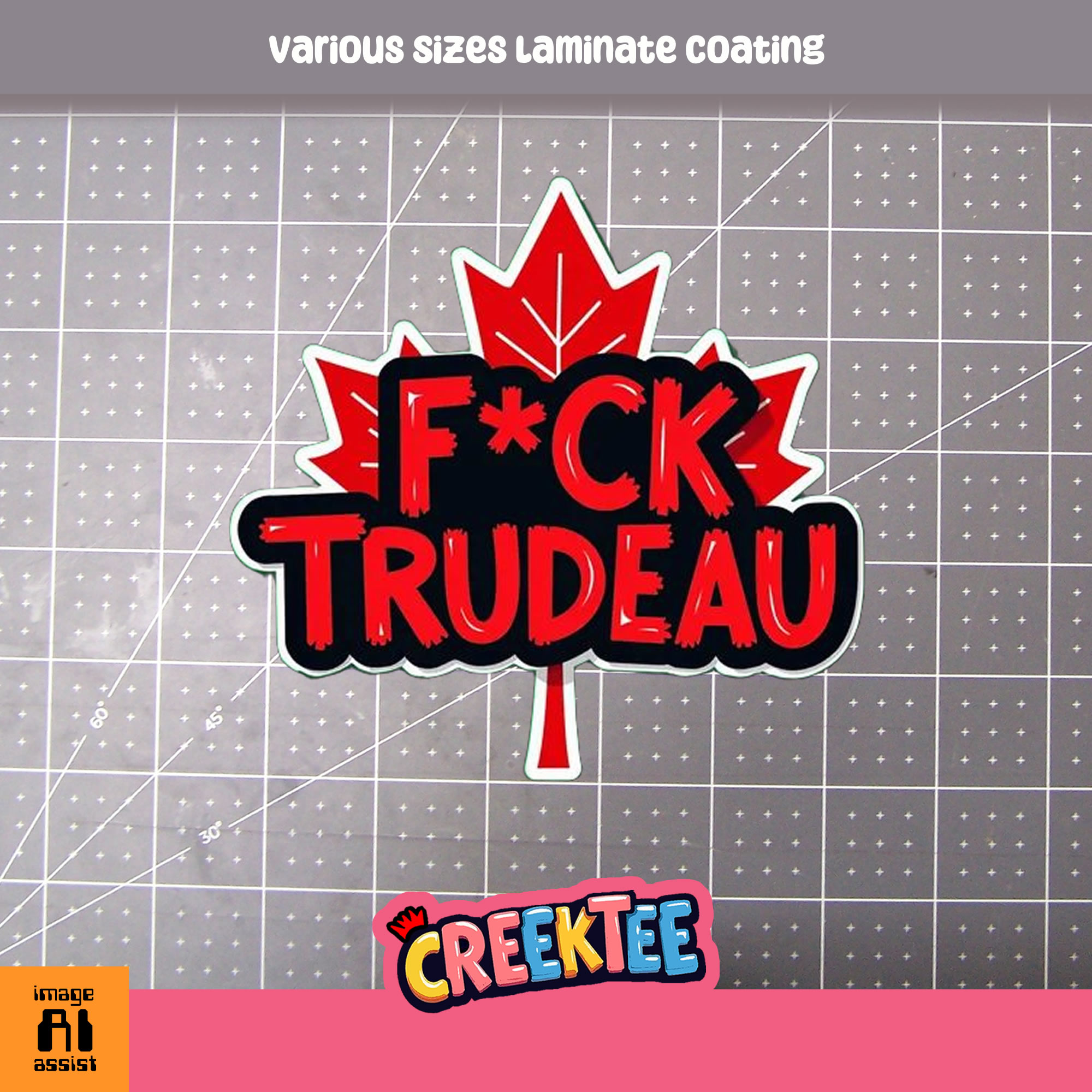 F CK Trudeau Die Cut Vinyl Sticker  Window Cling or Magnet with Laminate Coating in Various Sizes - Custom Bumper Sticker, Vinyl Sticker, or Magnet