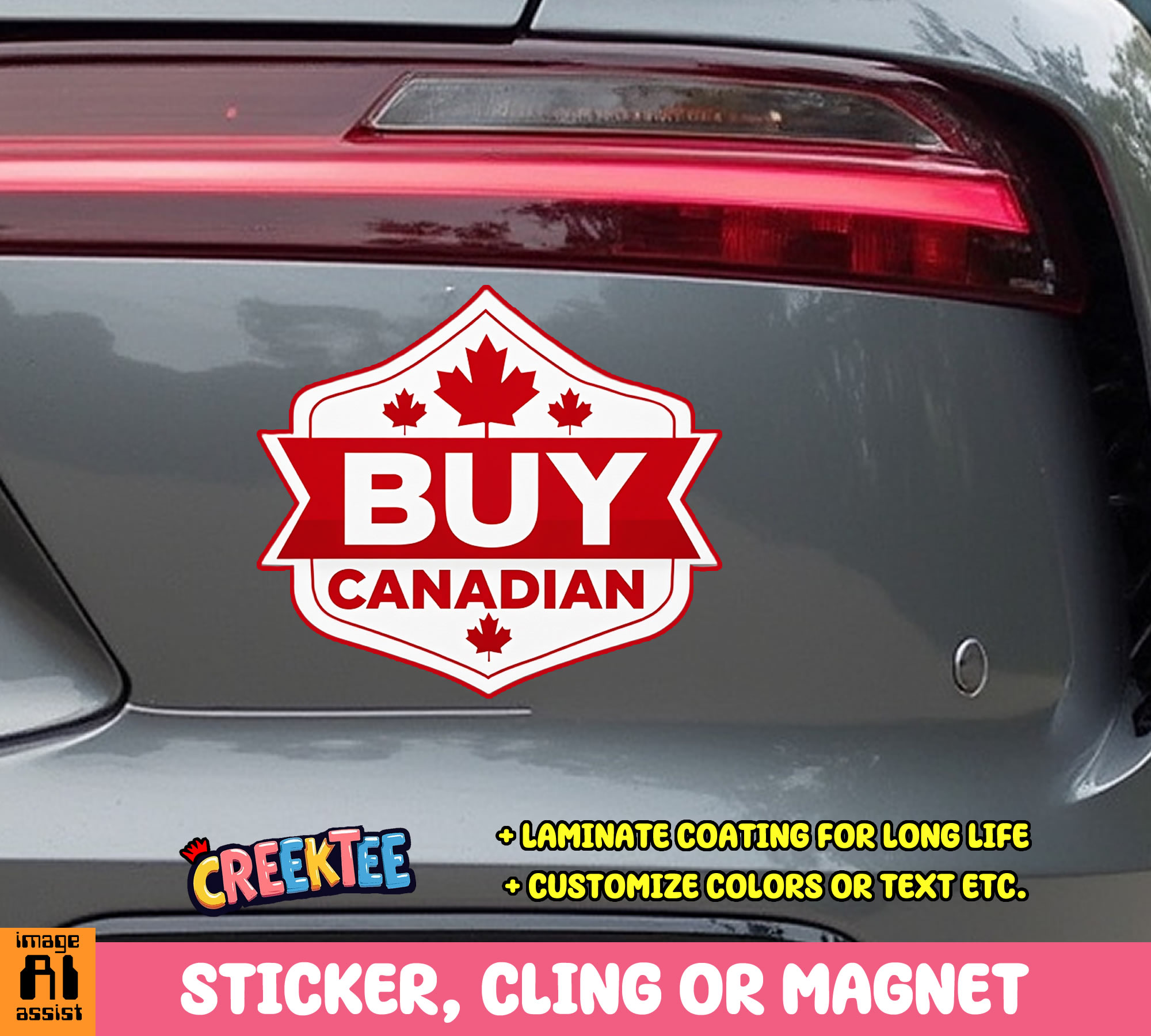 Buy Canadian Die Cut Vinyl Sticker  Window Cling or Magnet with Laminate Coating in Various Sizes - Custom Bumper Sticker, Vinyl Sticker, or Magnet