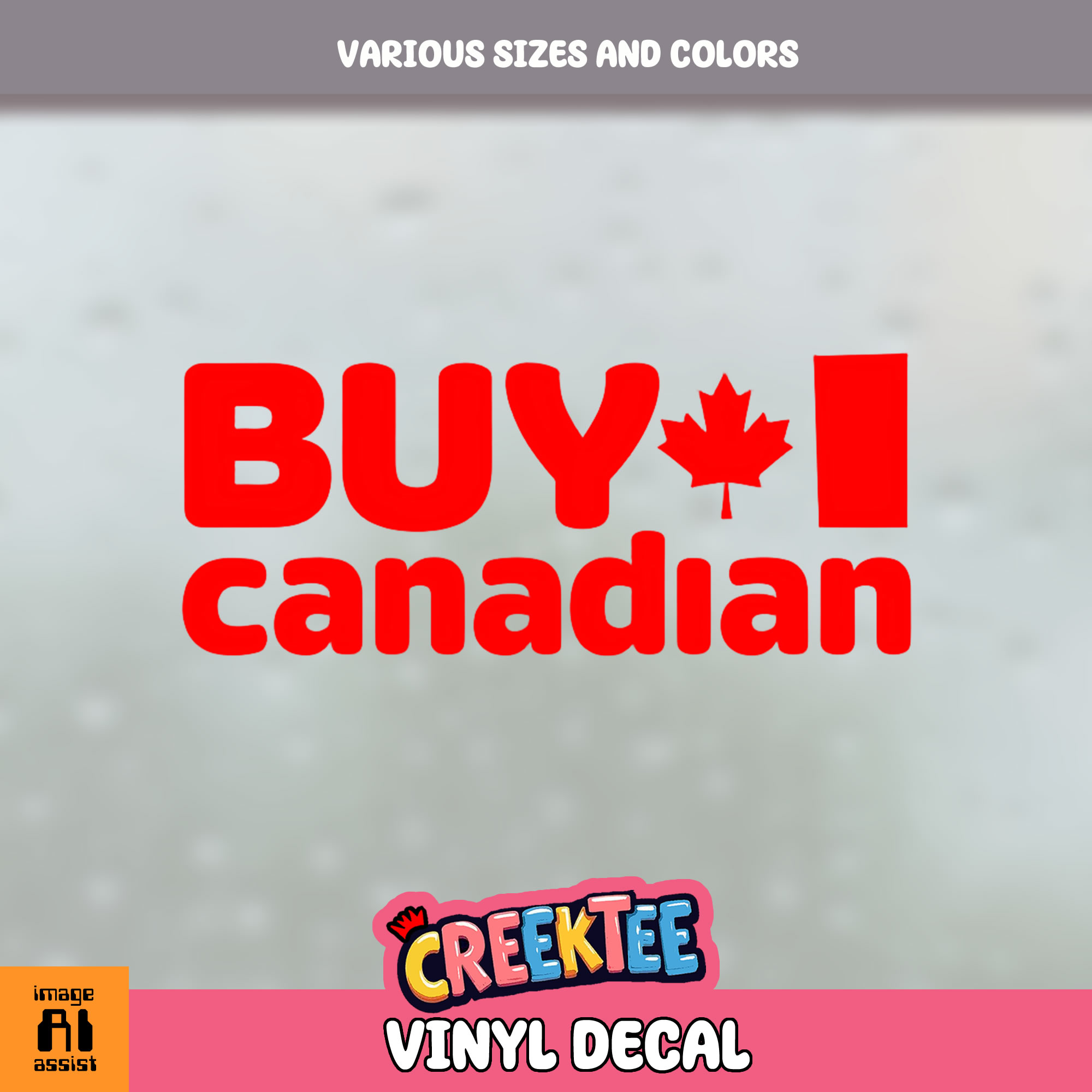 Buy Canadian Vinyl Decal In Various Colors  Chrome Colors and Various Sizes - Custom Bumper Sticker, Vinyl Sticker, or Magnet