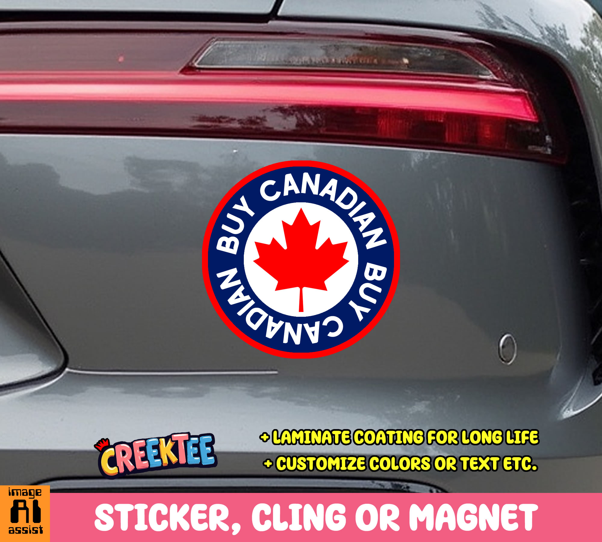 Buy Canadian Die Cut Vinyl Sticker  Window Cling or Magnet with Laminate Coating in Various Sizes - Custom Bumper Sticker, Vinyl Sticker, or Magnet