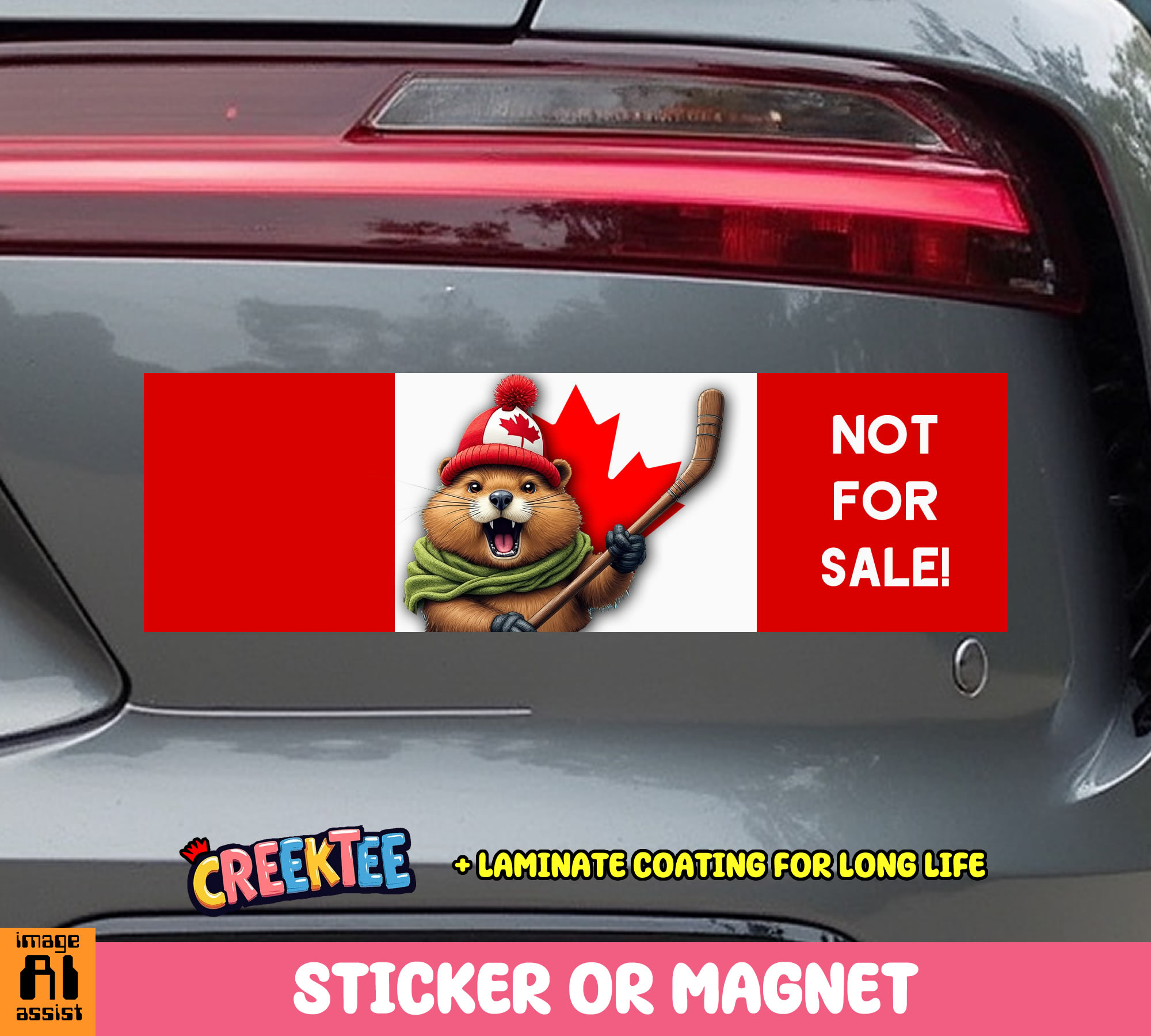 Canada is Not For Sale Vinyl Bumper Sticker  Window Cling or Bumper Sticker Magnet in UV Laminate Coating - Custom Bumper Sticker, Vinyl Sticker, or Magnet