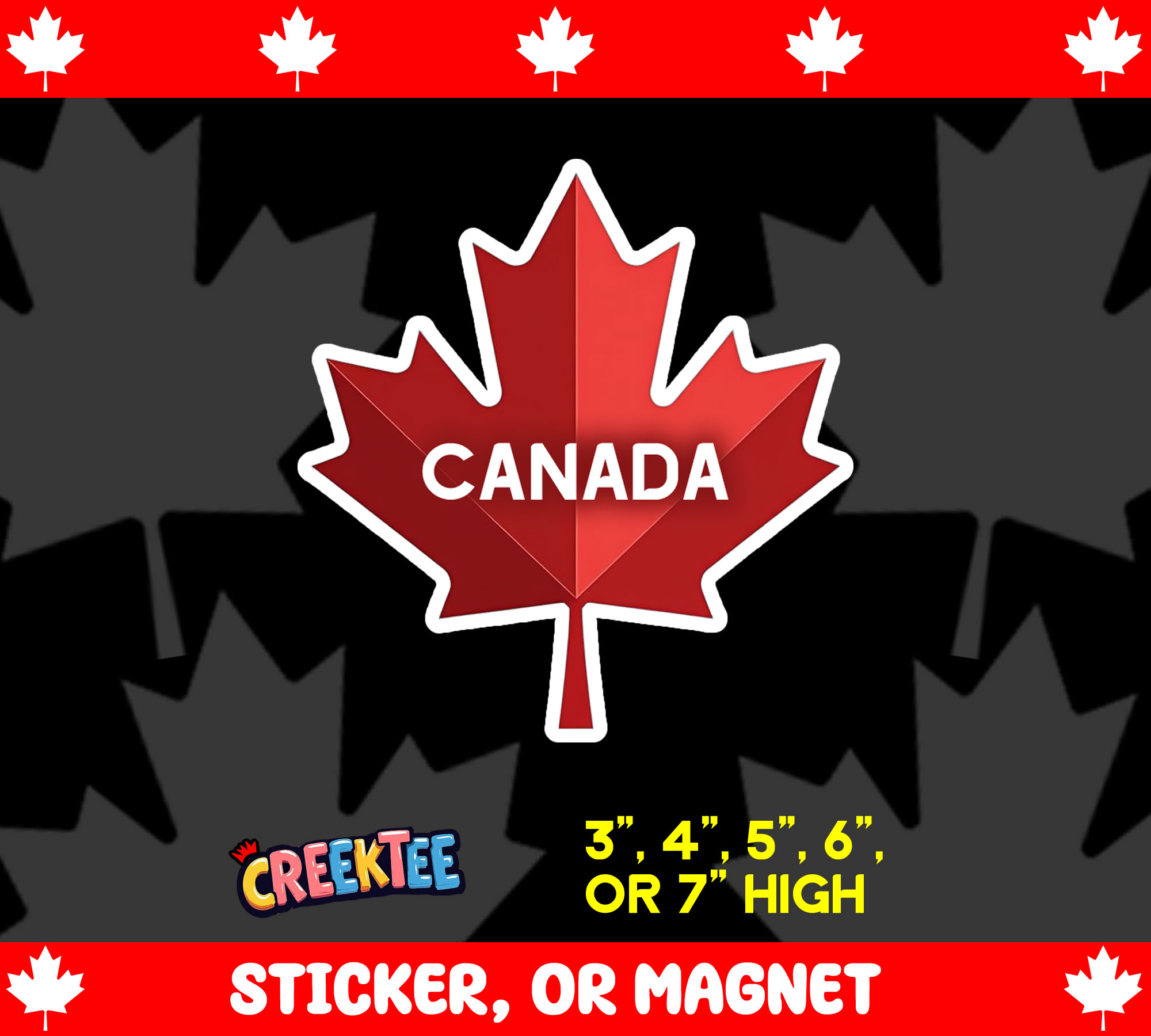 Canada Die Cut Vinyl Sticker  Window Cling or Magnet with Laminate Coating in Various Sizes - Custom Bumper Sticker, Vinyl Sticker, or Magnet
