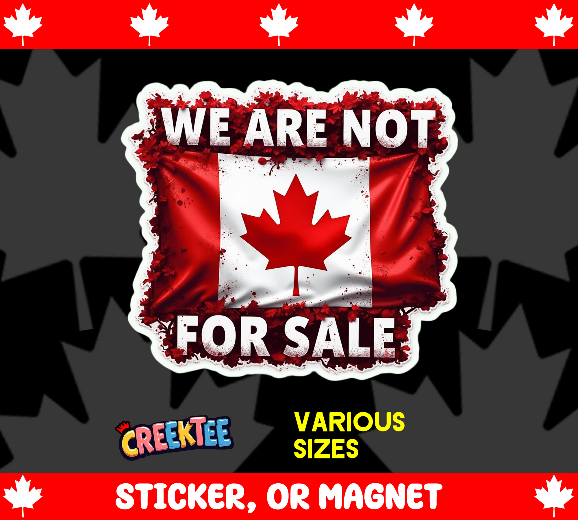 We are Not for Sale Die Cut Vinyl Sticker  Window Cling or Magnet with Laminate Coating in Various Sizes - Custom Bumper Sticker, Vinyl Sticker, or Magnet