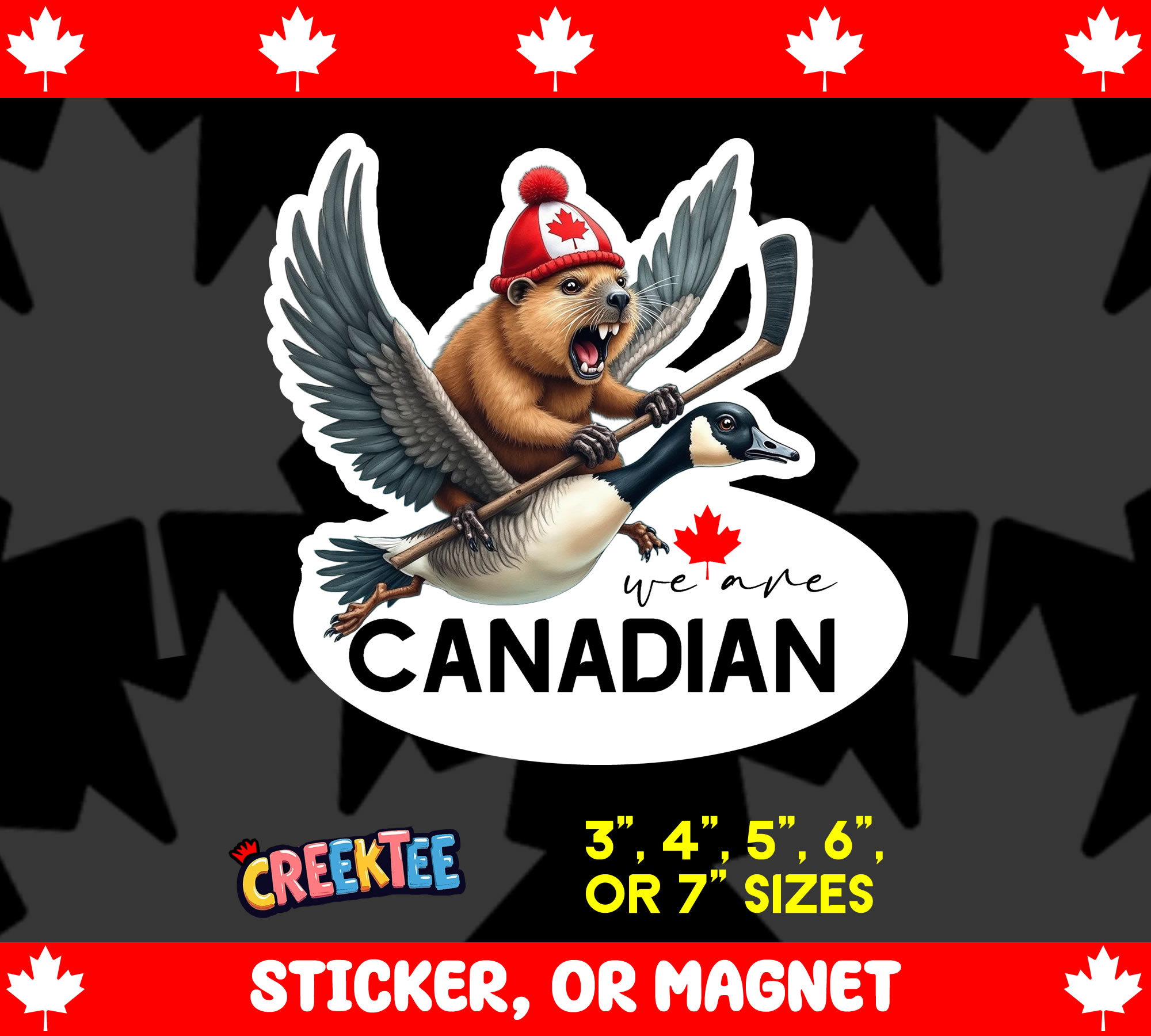 We are CANADIAN Die Cut Vinyl Sticker  Window Cling or Magnet with Laminate Coating in Various Sizes - Custom Bumper Sticker, Vinyl Sticker, or Magnet