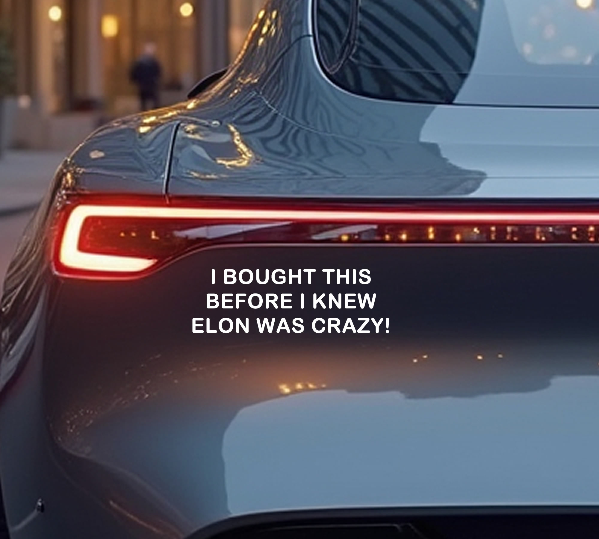 I Bought This Before I Knew Elon was Crazy Vinyl Decal In Various Colors  Chrome Colors and Various Sizes - Custom Bumper Sticker, Vinyl Sticker, or Magnet