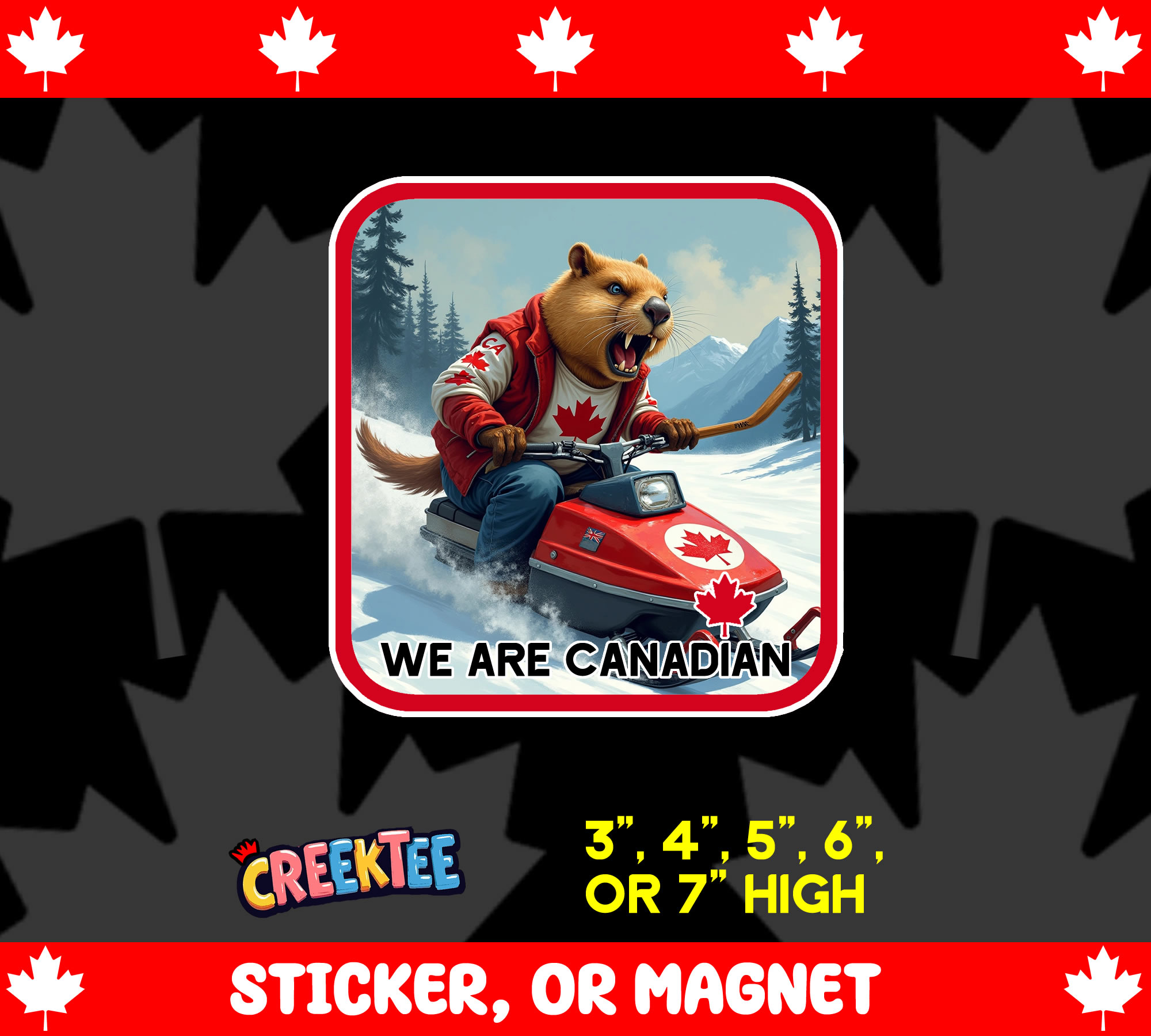 We Are Canadian Vinyl Sticker  Window Cling or Magnet with Laminate Coating in Various Sizes - Custom Bumper Sticker, Vinyl Sticker, or Magnet