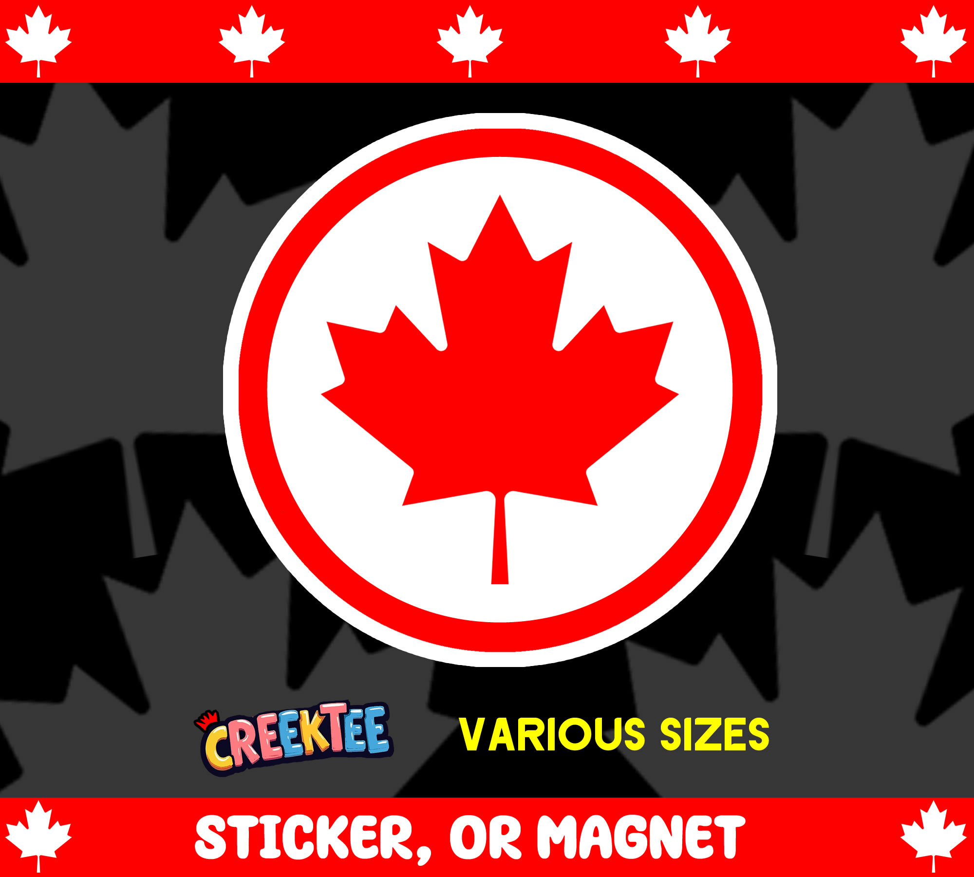 Canada Flag Vinyl Sticker  Window Cling or Magnet with Laminate Coating in Various Sizes - Custom Bumper Sticker, Vinyl Sticker, or Magnet
