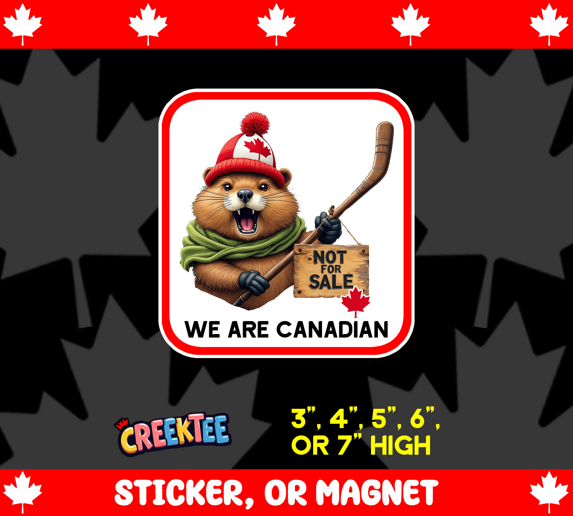 We Are Canadian Vinyl Sticker  Window Cling or Magnet with Laminate Coating in Various Sizes - Custom Bumper Sticker, Vinyl Sticker, or Magnet