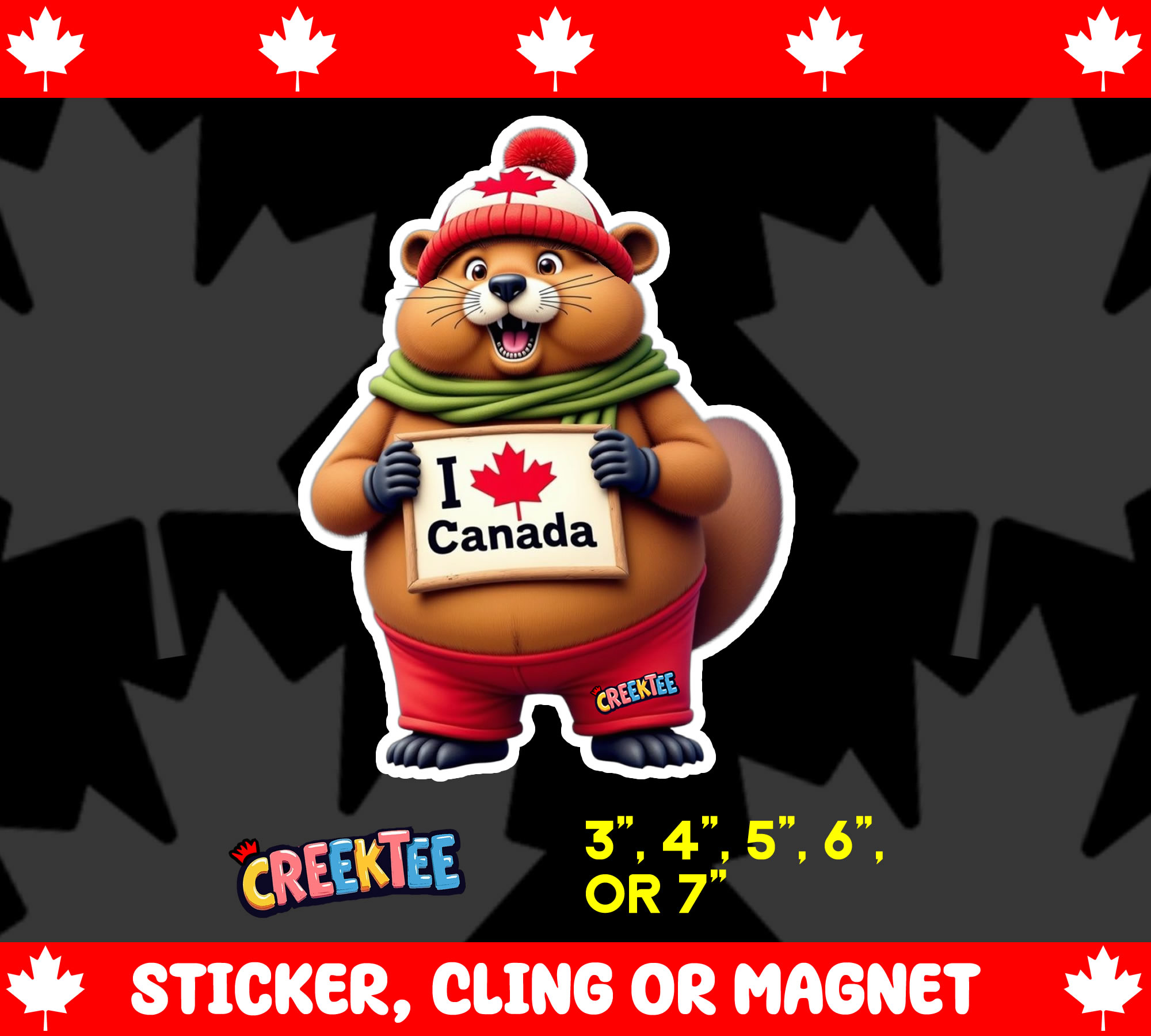 I Love Canada Die Cut Vinyl Sticker  Window Cling or Magnet with Laminate Coating in Various Sizes - Custom Bumper Sticker, Vinyl Sticker, or Magnet