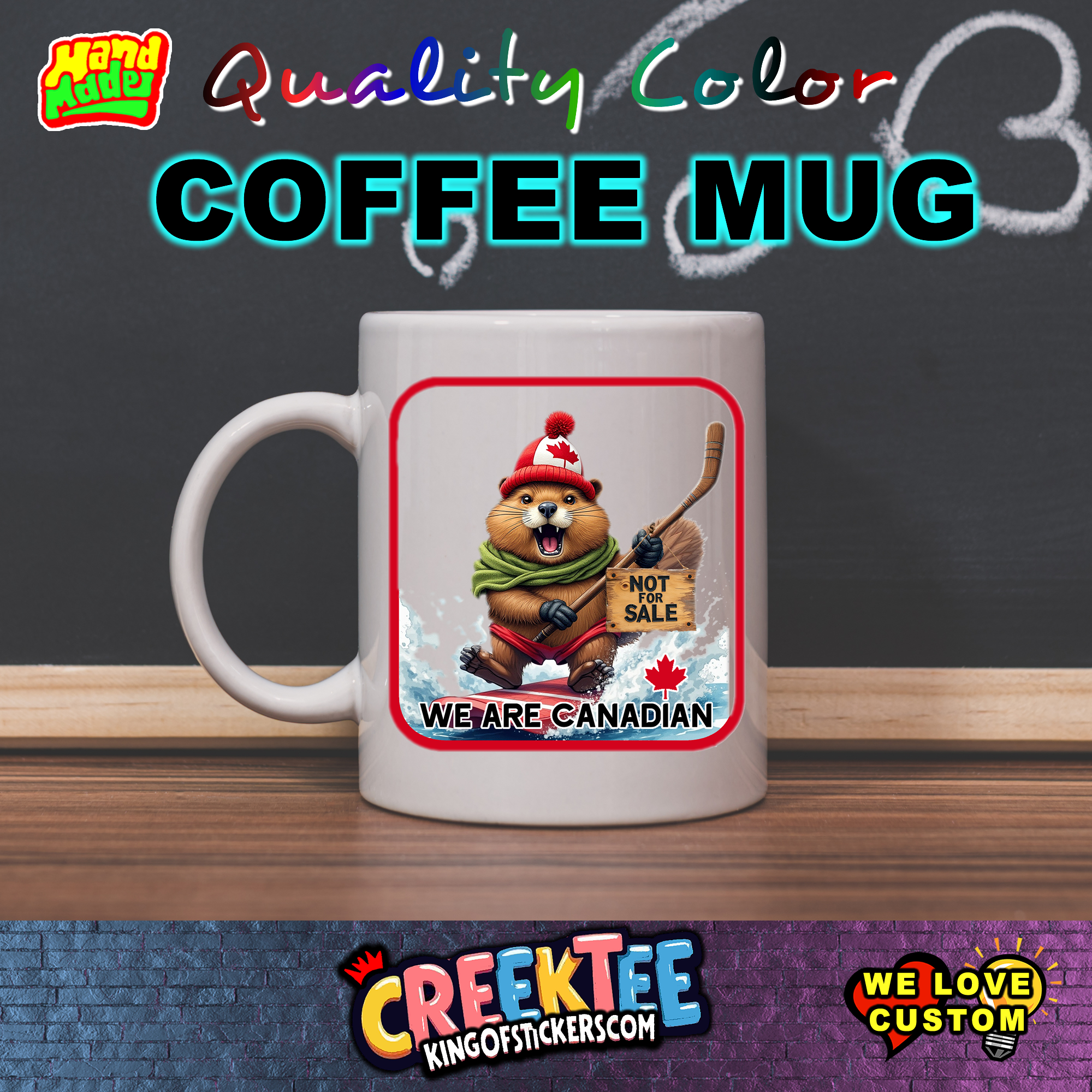 We are Canadian Coffee Mug  - Custom Bumper Sticker, Vinyl Sticker, or Magnet