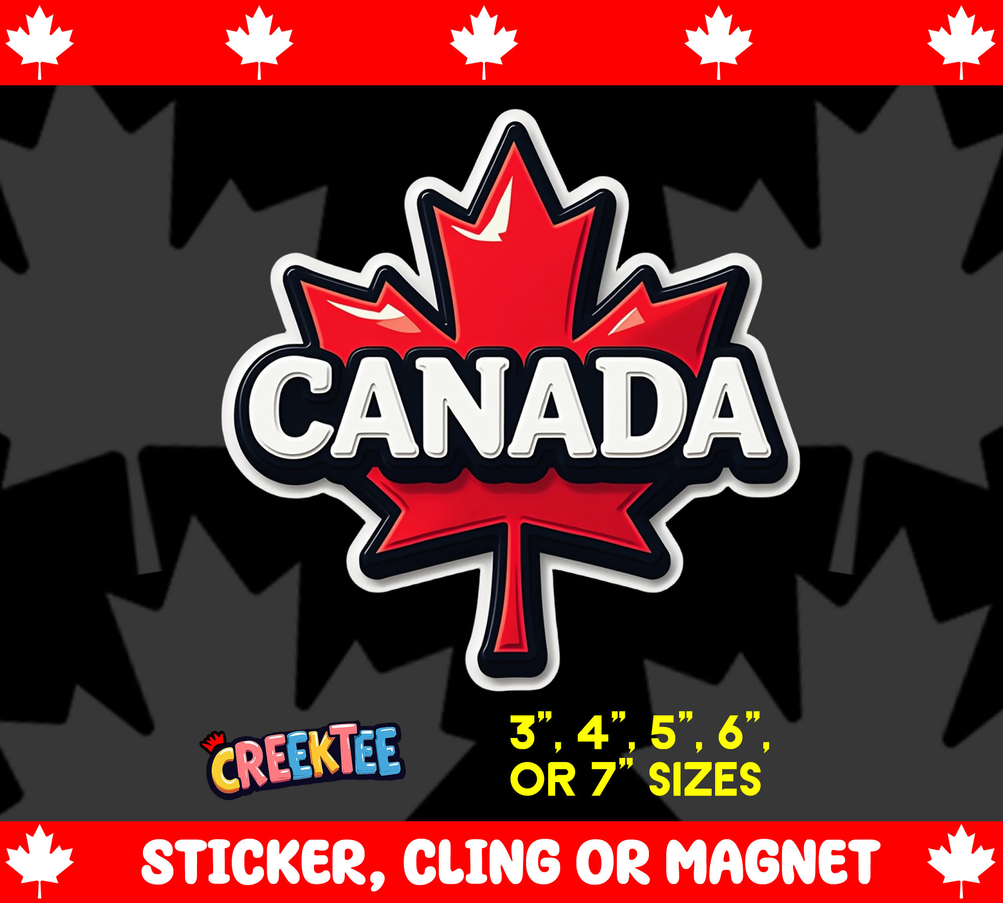 Canada Die Cut Vinyl Sticker  Window Cling or Magnet with Laminate Coating in Various Sizes - Custom Bumper Sticker, Vinyl Sticker, or Magnet