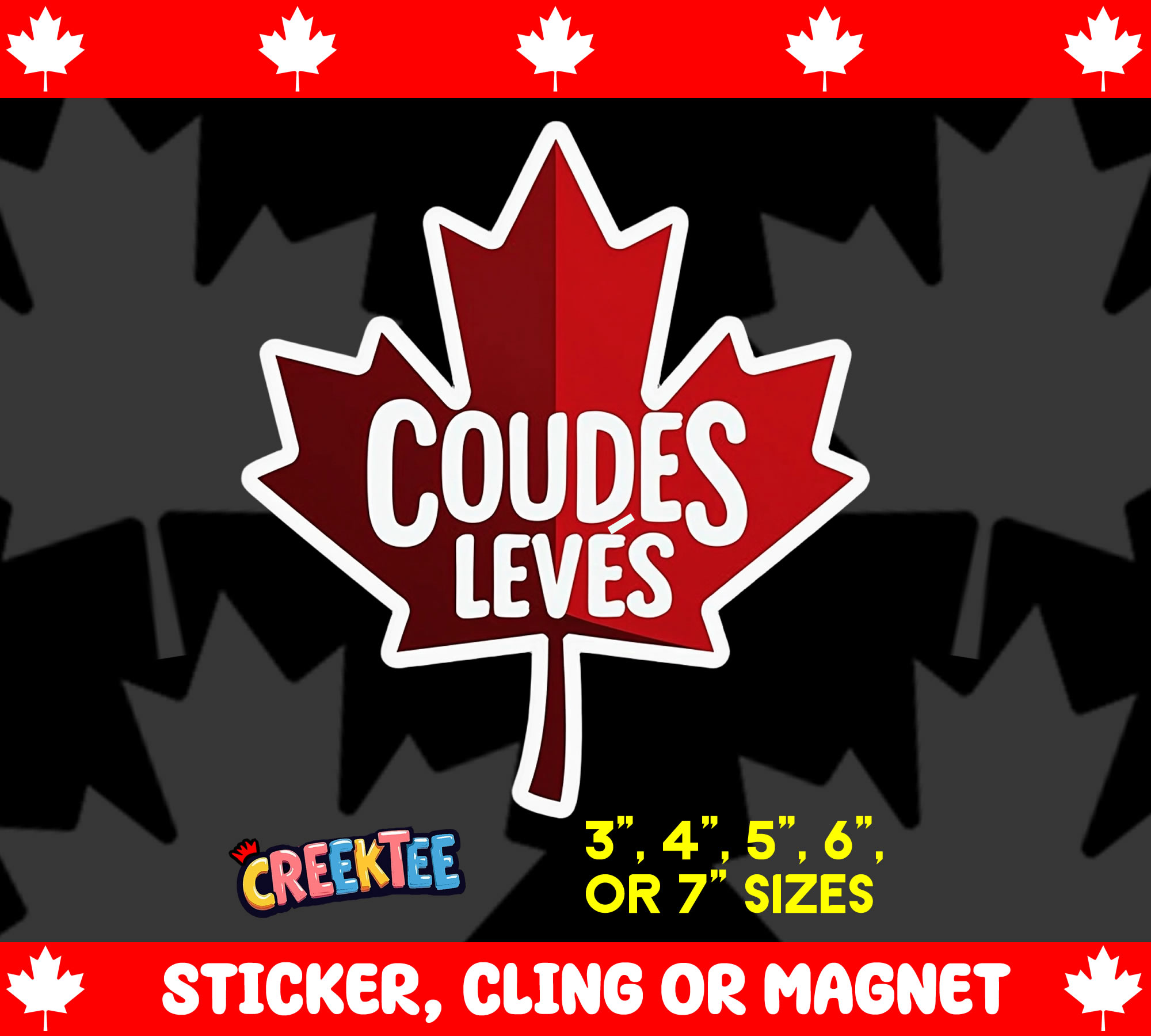 Coudes Leves Die Cut Vinyl Sticker  Window Cling or Magnet with Laminate Coating in Various Sizes - Custom Bumper Sticker, Vinyl Sticker, or Magnet