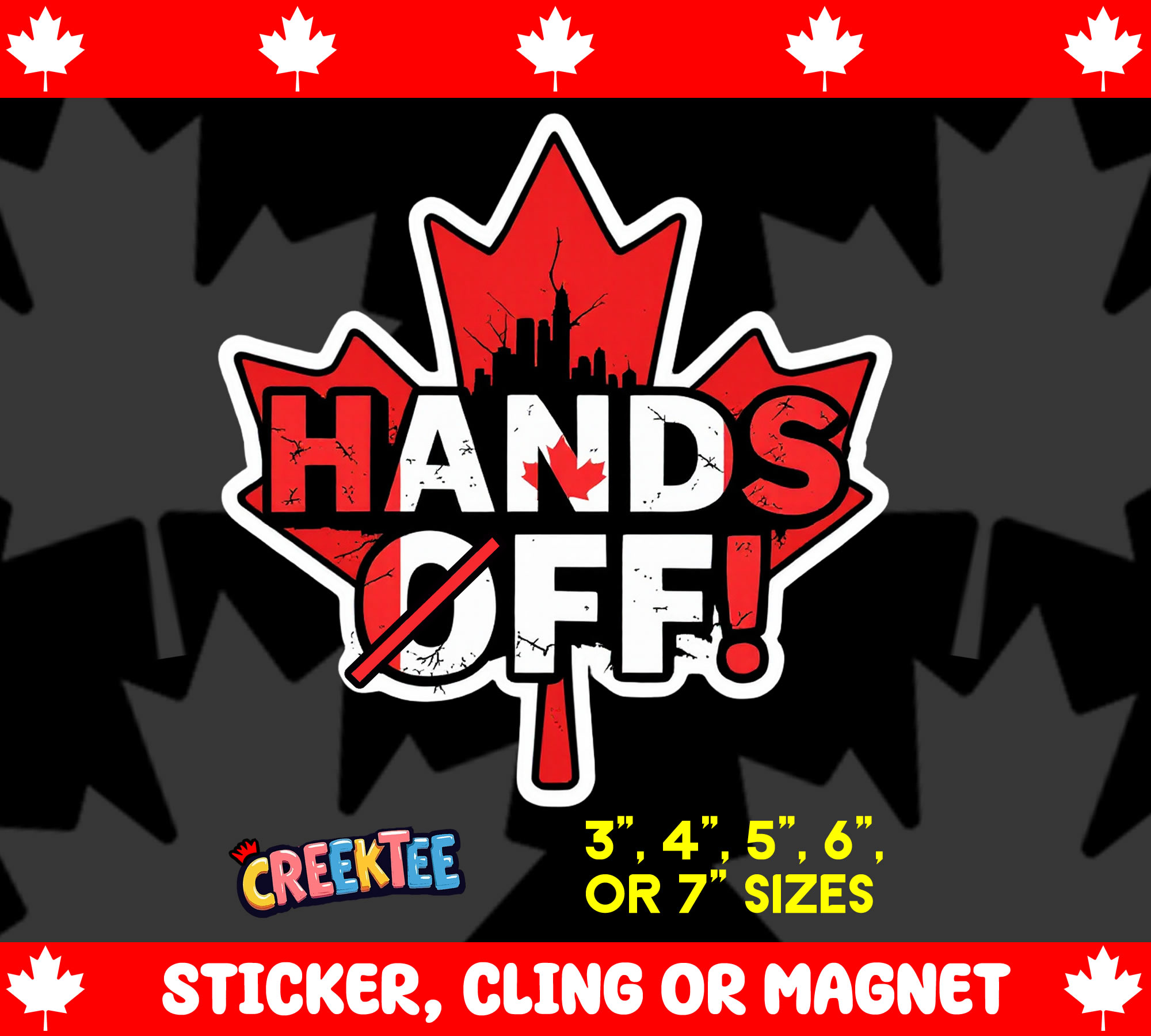 Hands Off  Die Cut Vinyl Sticker  Window Cling or Magnet with Laminate Coating in Various Sizes - Custom Bumper Sticker, Vinyl Sticker, or Magnet