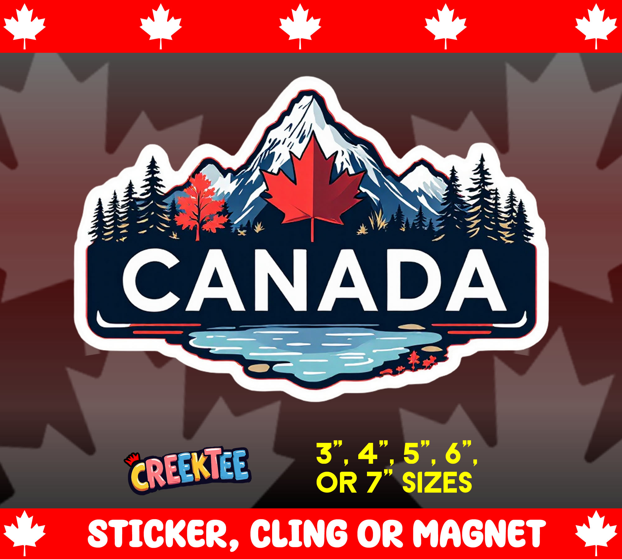 Canada Vinyl Sticker  Window Cling or Magnet with Laminate Coating in Various Sizes - Custom Bumper Sticker, Vinyl Sticker, or Magnet